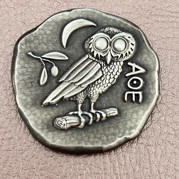 PRICE FIRM 1 Troy Ounce .999 Fine Silver Athena Owl Coin - Picture 2 of 5